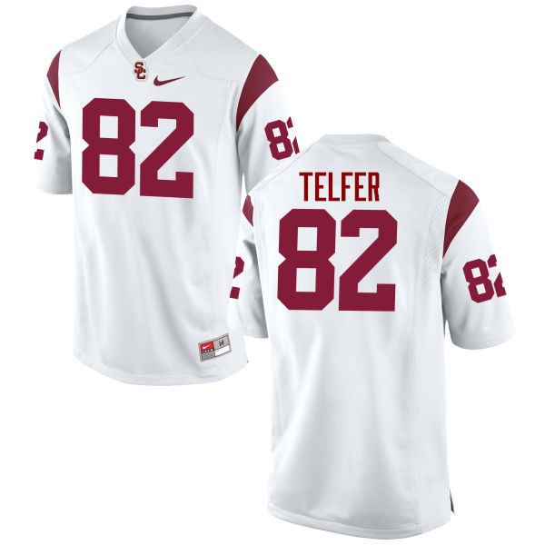 Men #82 Randall Telfer USC Trojans College Football Jerseys-White
